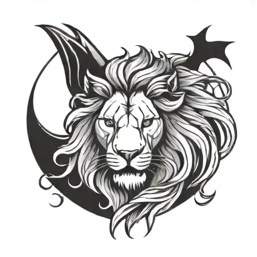 Lion And Bat Yin Symbol