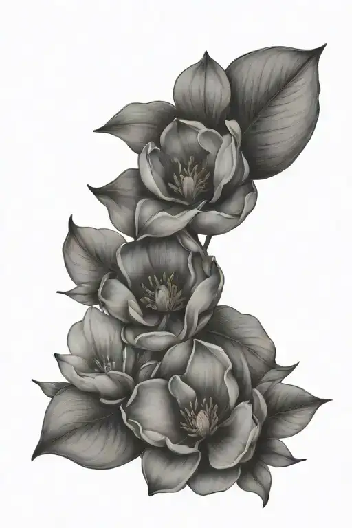 Long Stew With Flowers And Small Magnolia On Top And Fineline