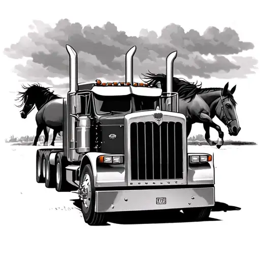 Semi Truck And A Horse