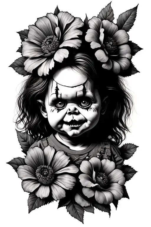 Chucky Freddy Kruger Jeppers Creepers Flowers Wrapped