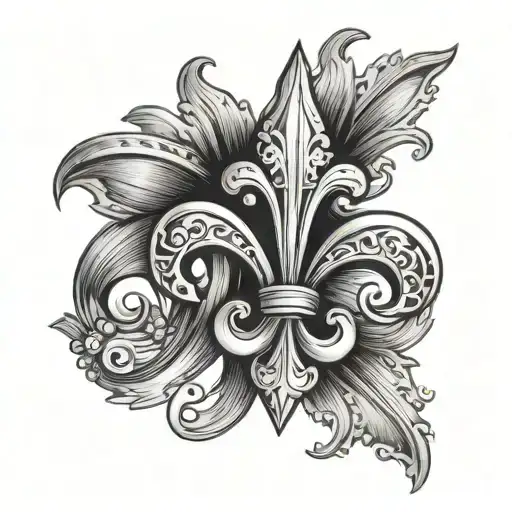 Fleur De Lis With Light Shining Sun