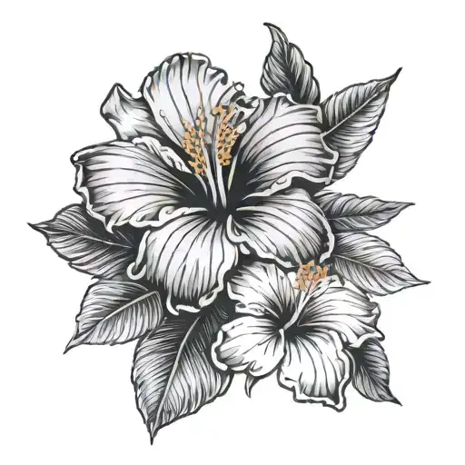 Martinique Island Palm Tree Flower Hibiscus