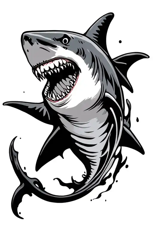 Tribal Shark Swimming