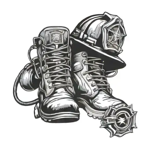 Firefighter Boots With Helment