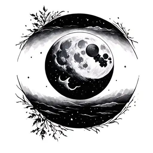 Simple Minimalist Moon Tattoo Design