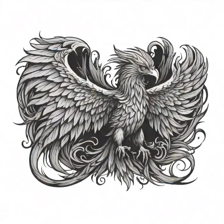 Phoenix With Wings Open