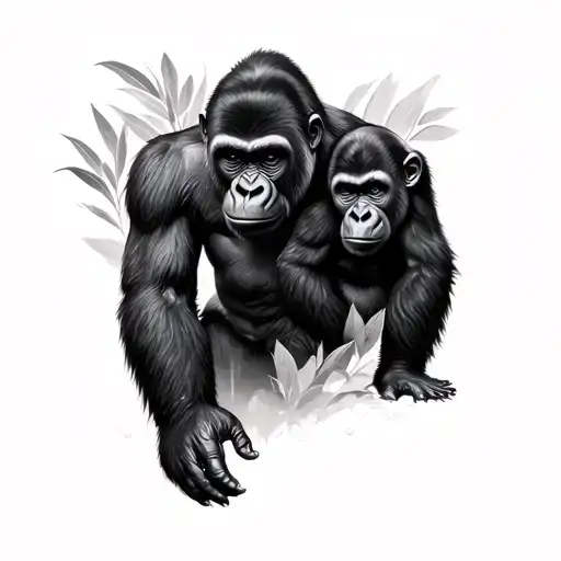 Gorilla And Baby Gorilla