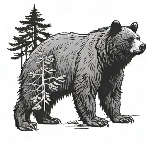 Black Bear In The Forest