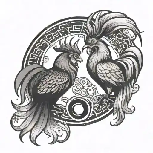 Chinese Zodiac Rooster Rabbit Yin Yang Symbol