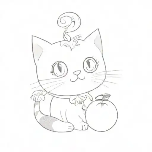 A Yellow Cat With An Orange Fruit