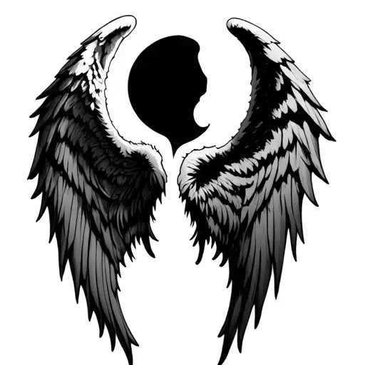 1 Angel Wing And 1 Demon Wing Spread