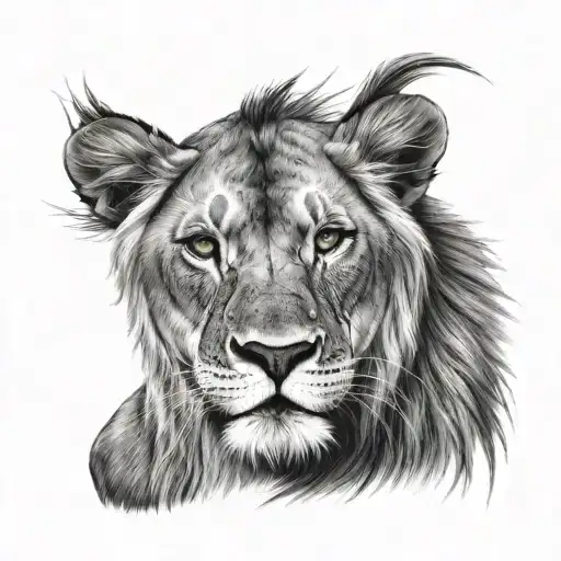 Realistic Lion Face With No Crown