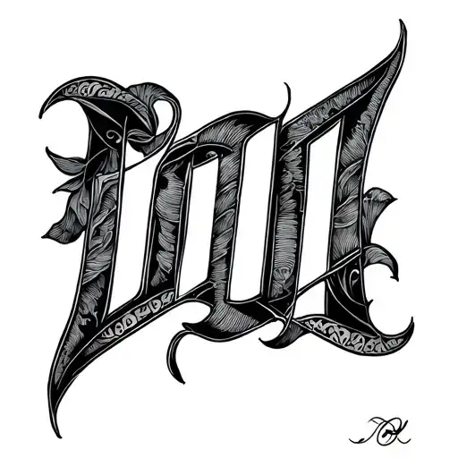 Fine Line Over Lapping Letter Tattoo Design