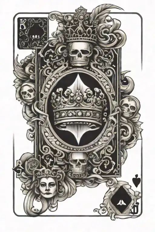 King Queen Playing Cards With Pair Of Dice 2 & 4 Elements