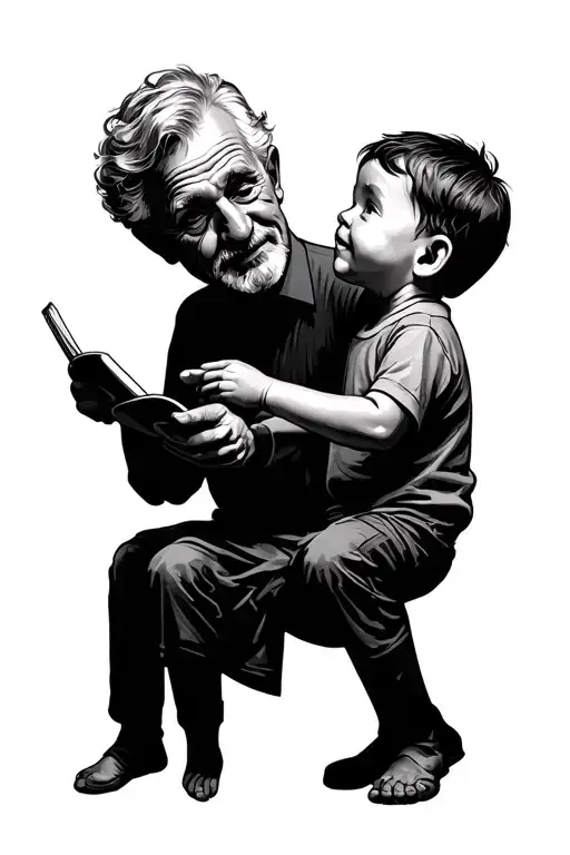 Lost Grandad With Grandson Grandad Teaching