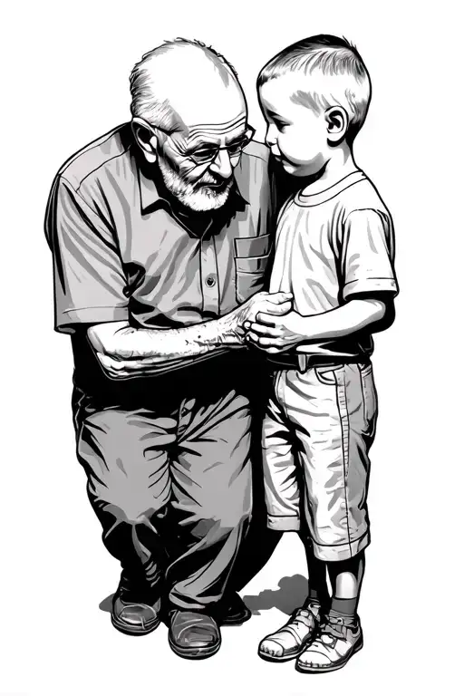 Lost Grandad With Grandson Grandad Teaching