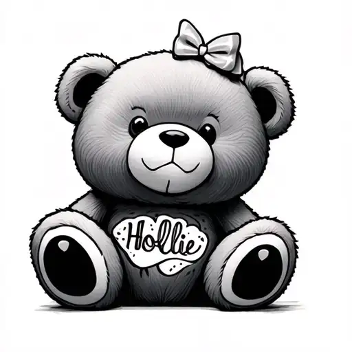 Teddy Bear With Word Hollie