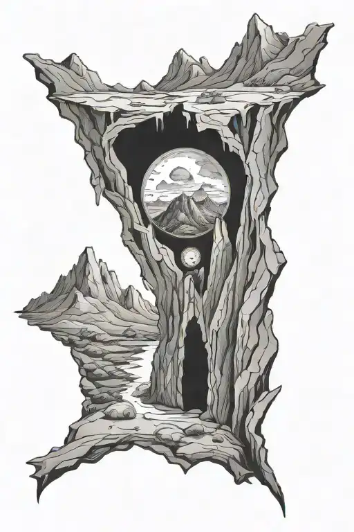 Time Portal Cave Surrounded My Mountain