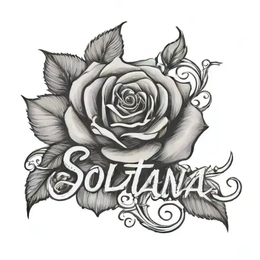 Soltana Name Written With A Simple Rose