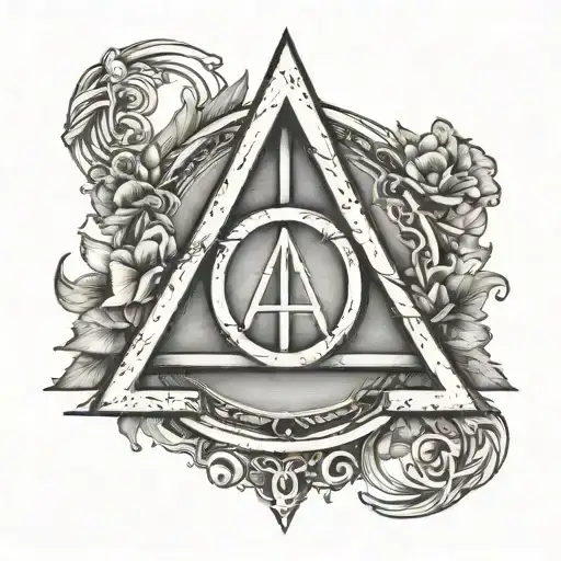 Deathly Hallows Symbol With Always And Forever