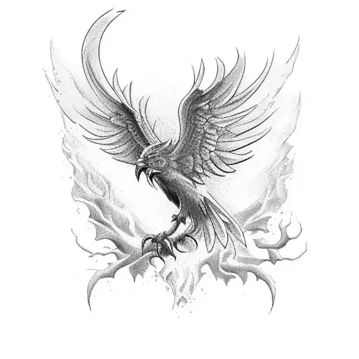 Phoenix Shoulder Tattoo Male
