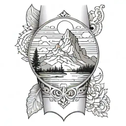 Croix Mandalla Wrist Tranquil Mountain Landscape