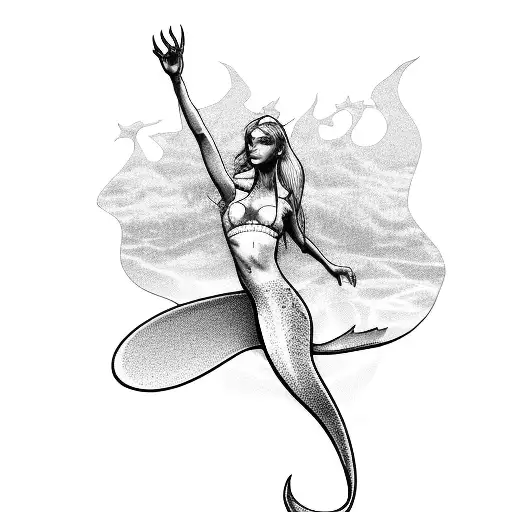 Mermaid Bending Pose