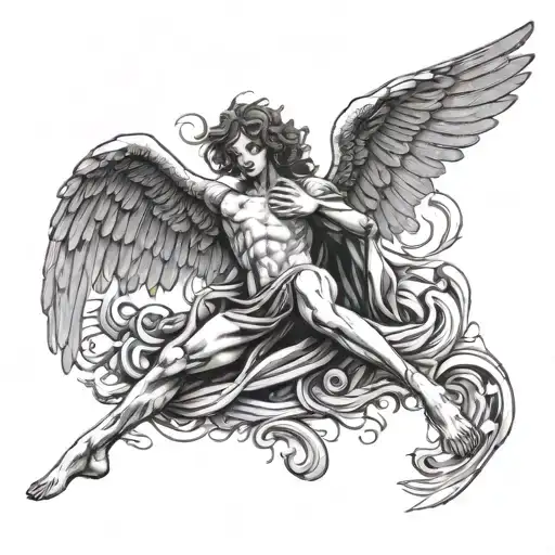 Fallen Angel Reaching Towards The Heavens All The Hells