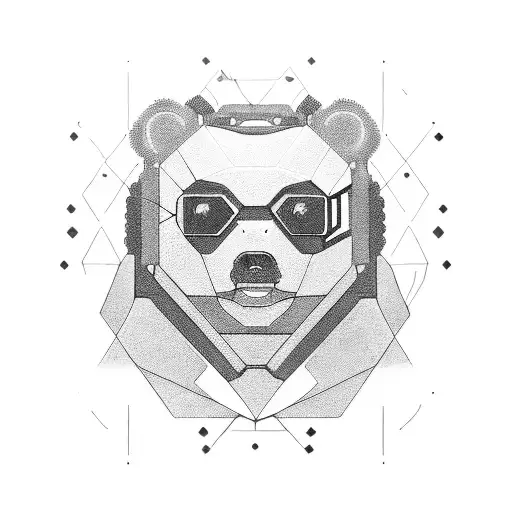 Cyberpunk Meditation Bear