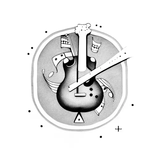 Music Note With A Guitar