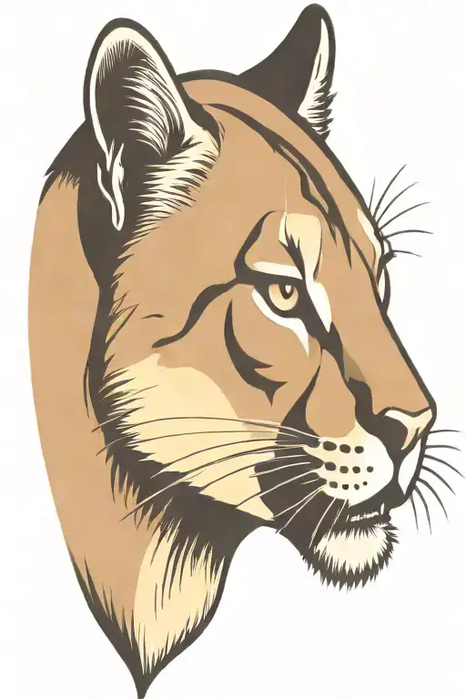 Angry Mountain Lion Head Holding A Football Field