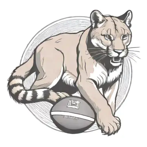Mountain Lion With A Football