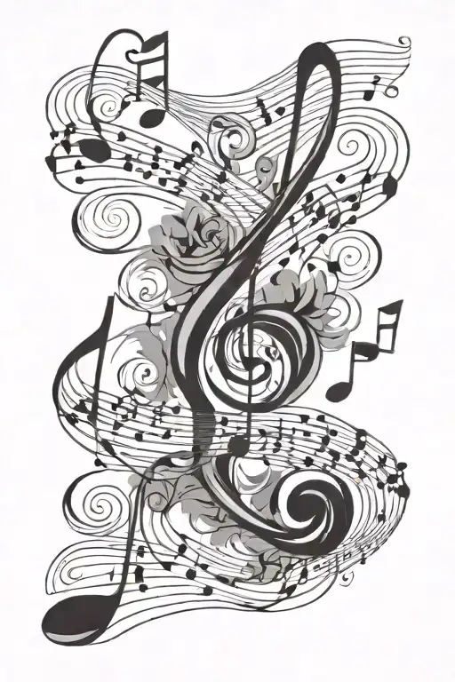 Music Notes Swirling