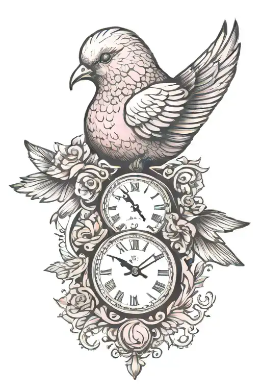 Pink Dove Clock
