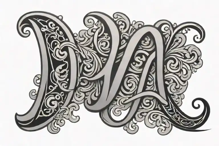 Initial T And H Calligraphy