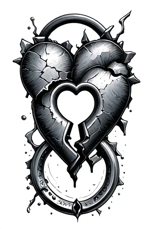 Broken Heart Shaped Lock