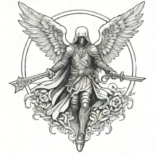 Azrael Angel Of Death Tattoo Guiding Dead Half Alive