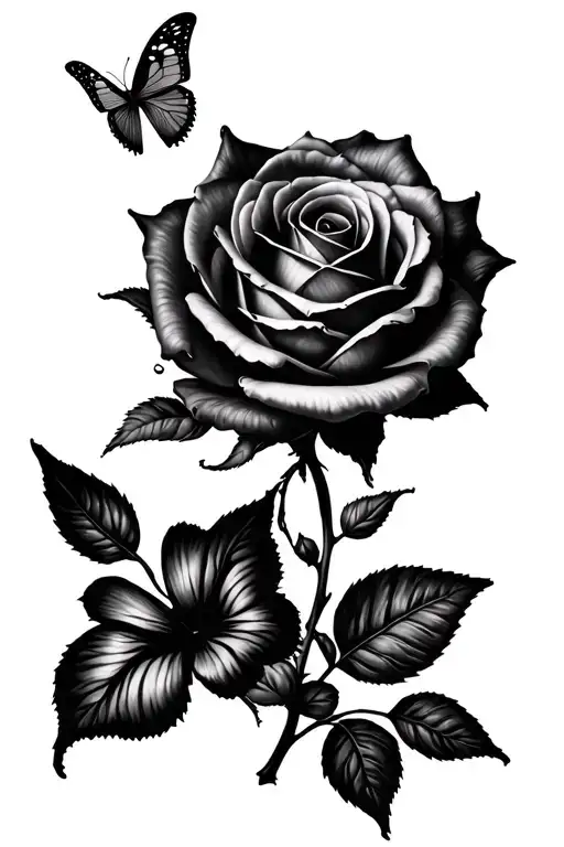 3 Rose And 4 Butterfly