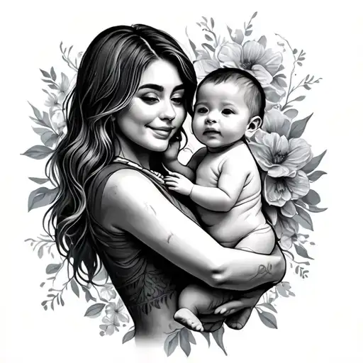 Mom Holding Baby
