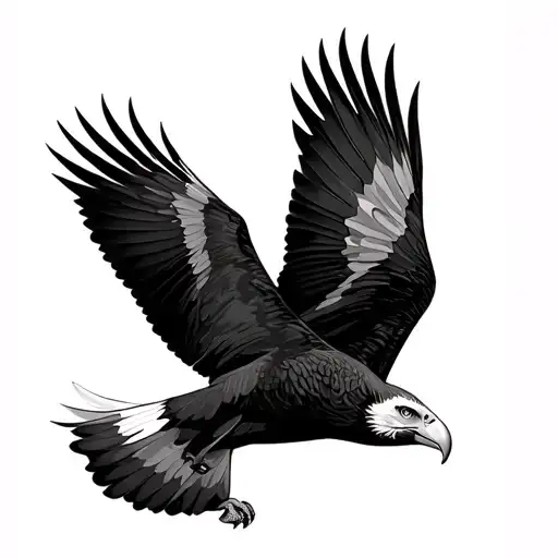 Bald Eagle Soaring And Flollowing A Cuban Trogon In Flight