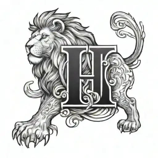 Lion With A Letter H Z Character