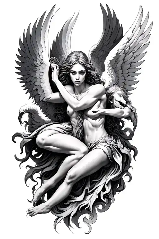 Angels And Demons Fighting