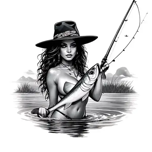 Scantily Clad Latina Fishing