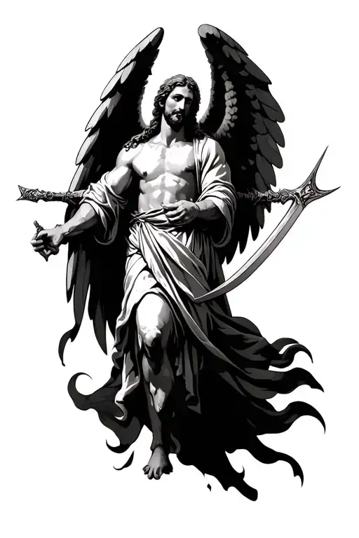 Mikail Angel Holding A Sword Praise Jesus