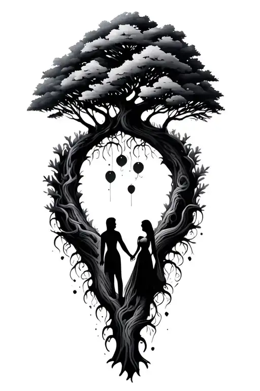 Tree With Couple Holding Hands