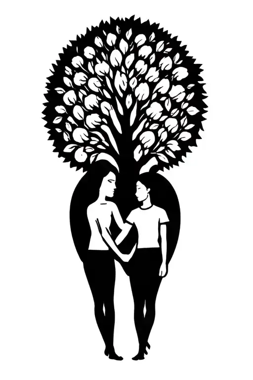 Tree With Couple Holding Hands