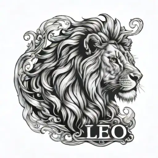 Lion With The Word Leo Underneath There