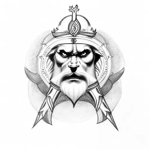 Badass Odin With A Crown And Vegvisir