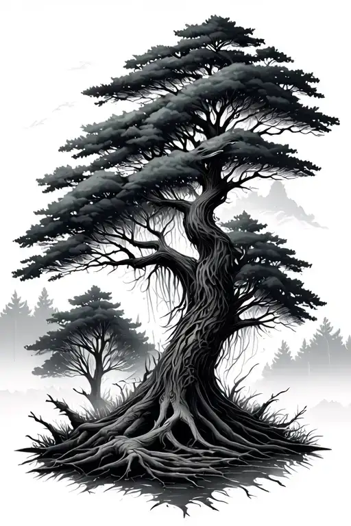 Tribal Forest Scene With Hidden