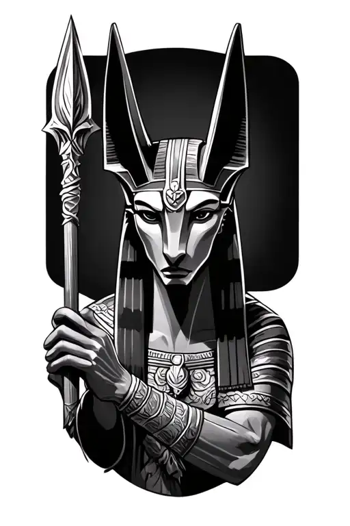 Portrait Of Anubis With The Scepter In The Hand